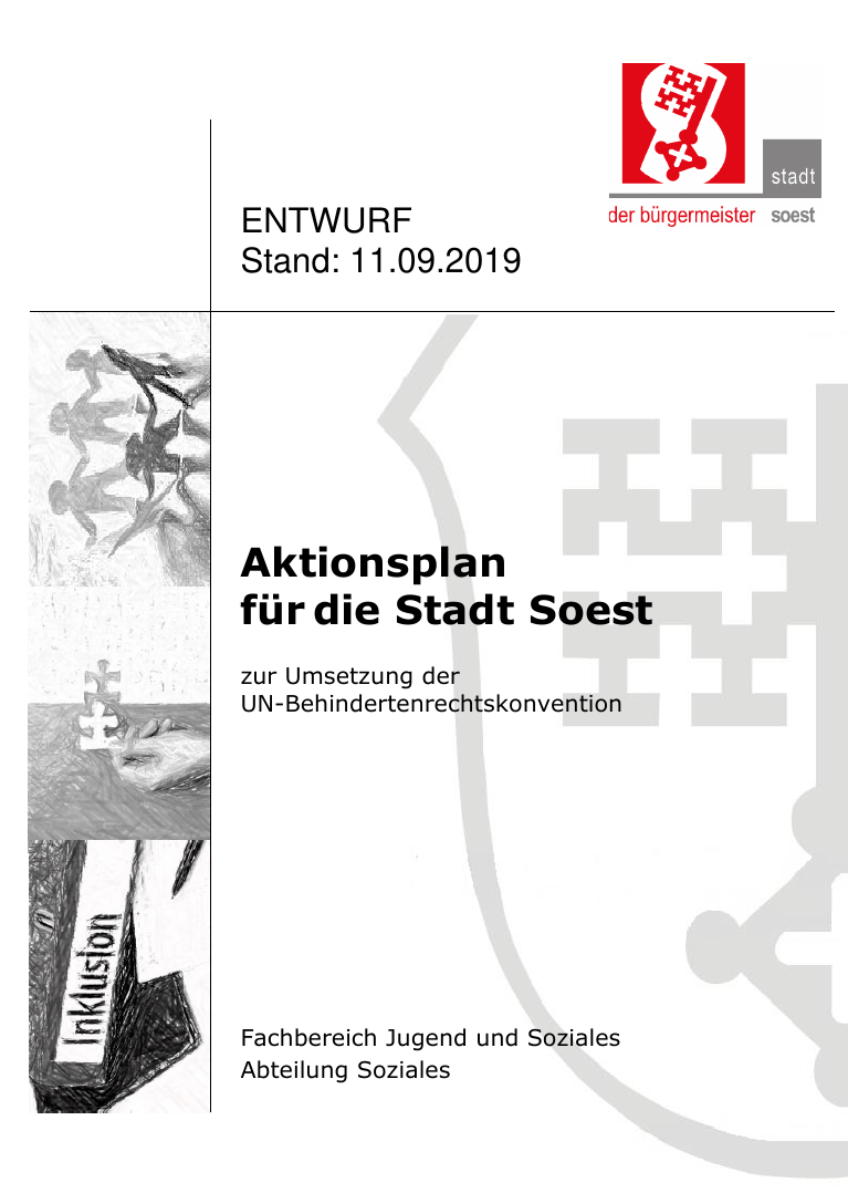 Deckblatt des Aktionsplanentwurfs
